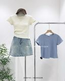  Áo thun gân trơn 3391 