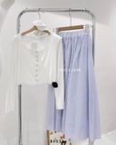 Váy cotton xanh phồng 1036 