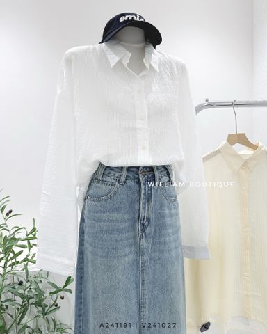  Áo sơ mi voan tơ sọc 1346 