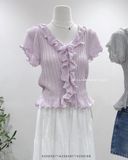  Áo dệt kim viền bèo Jennie D208 