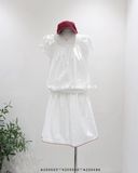  Váy cotton ngắn viền chỉ màu D5091 