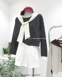  Áo hoodie sọc kèm khăn 8011 
