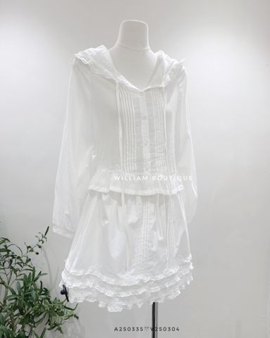  Áo sơ mi xô gân nón bèo 9118 