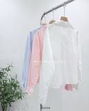  Áo sơ mi cotton mỏng ngắn thêu túi FL9035 