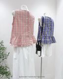  Áo babydoll caro nút lưng SN 9218 