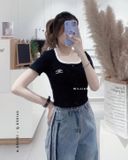  Quần jean suông sọc rách 5377 