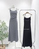  Đầm dây thun chữ đính đá 1019 