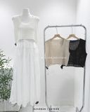  Váy xô trắng ren dài 0294 