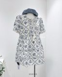  Đầm babydoll hoa xanh 8150 