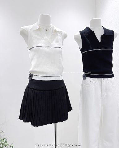  Áo ba lỗ dệt kim cố V 3747 