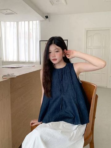  Áo denim phối bèo SN 1102 