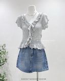  Áo dệt kim viền bèo Jennie D208 