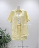  Set áo sơ mi tay ngắn + váy 100%cotton FL86062 