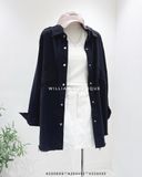  Áo sơ mi kaki viền rách oversize FL 9037 