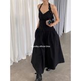  Đầm cổ yếm xếp nhún 1402 