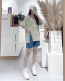  Áo thun sọc xẻ tà 8887 