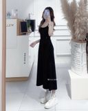  Đầm dây thun đen 200 
