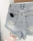  Quần short jean rách đính hạt 60036 