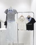  Váy jean suông xẻ trước 3267 