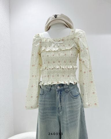  Áo sm bông nhí cổ vuông 6100 