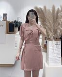  Đầm cổ tim xéo 