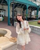  Đầm voan babydoll kem 8333 