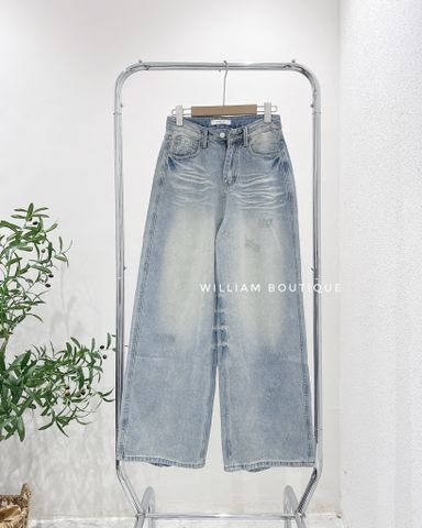  Quần jean wax rách gấu 9016 