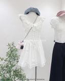  Đầm ngắn cotton phối ren 5244 