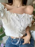  Áo thun xốp đan dây 9833 