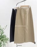  Váy kaki suông xẻ sau 68063 