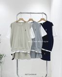  Set áo + váy thun thêu ngựa 7112 