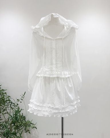  Áo sơ mi xô gân nón bèo 9118 