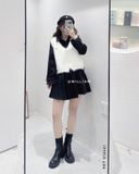  Đầm sơ mi nhung gân 2125 