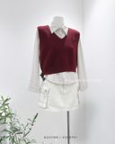  Áo sơ mi sọc + gile len GiGi 139 