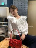  Áo sơ mi cổ phồng cột nơ 9906 