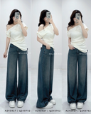  Quần jean suông wax 9063 