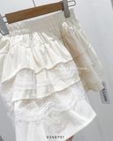  Váy nhung ngắn phối ren 23888 