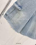  Quần short jean túi hộp rách lai 0005 