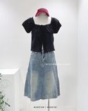  Áo viền ren tay cột dây 3234 