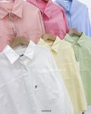  Áo sơ mi cotton gân thêu F 5549 