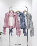  Set áo sơ mi caro + áo dây 8885 