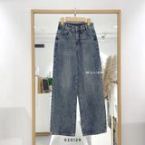  Quần jean suông ráp ngang 8062 