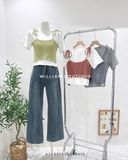  Quần jean suông trơn 2029 