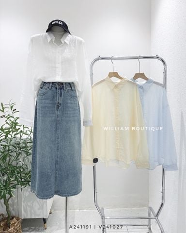  Áo sơ mi voan tơ sọc 1346 