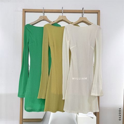  Đầm thun len hở lưng TD 05 