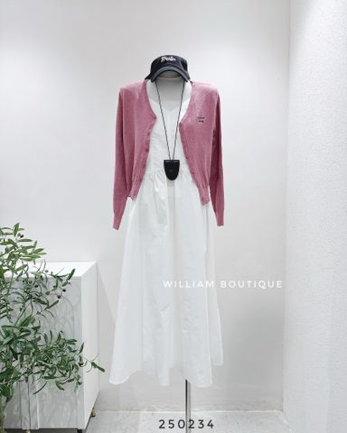  Đầm dây trắng cổ V 1655 