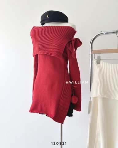  Đầm len cổ lật 9801 