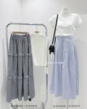  Váy caro đen trắng dài 753 