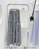  Váy caro đen trắng dài 753 