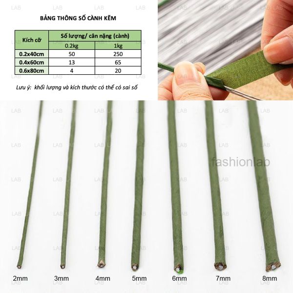  Cành kẽm bọc làm hoa giả #010602 